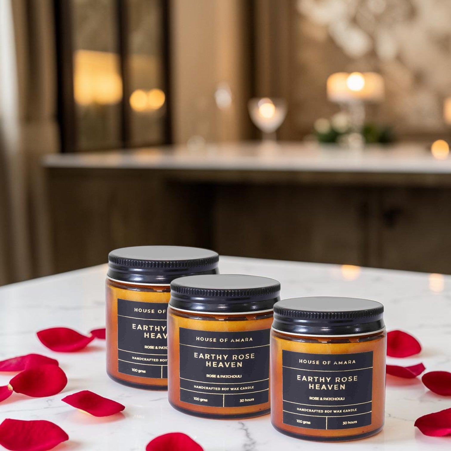 Earthy Rose Heaven Vanilla Rose Candle