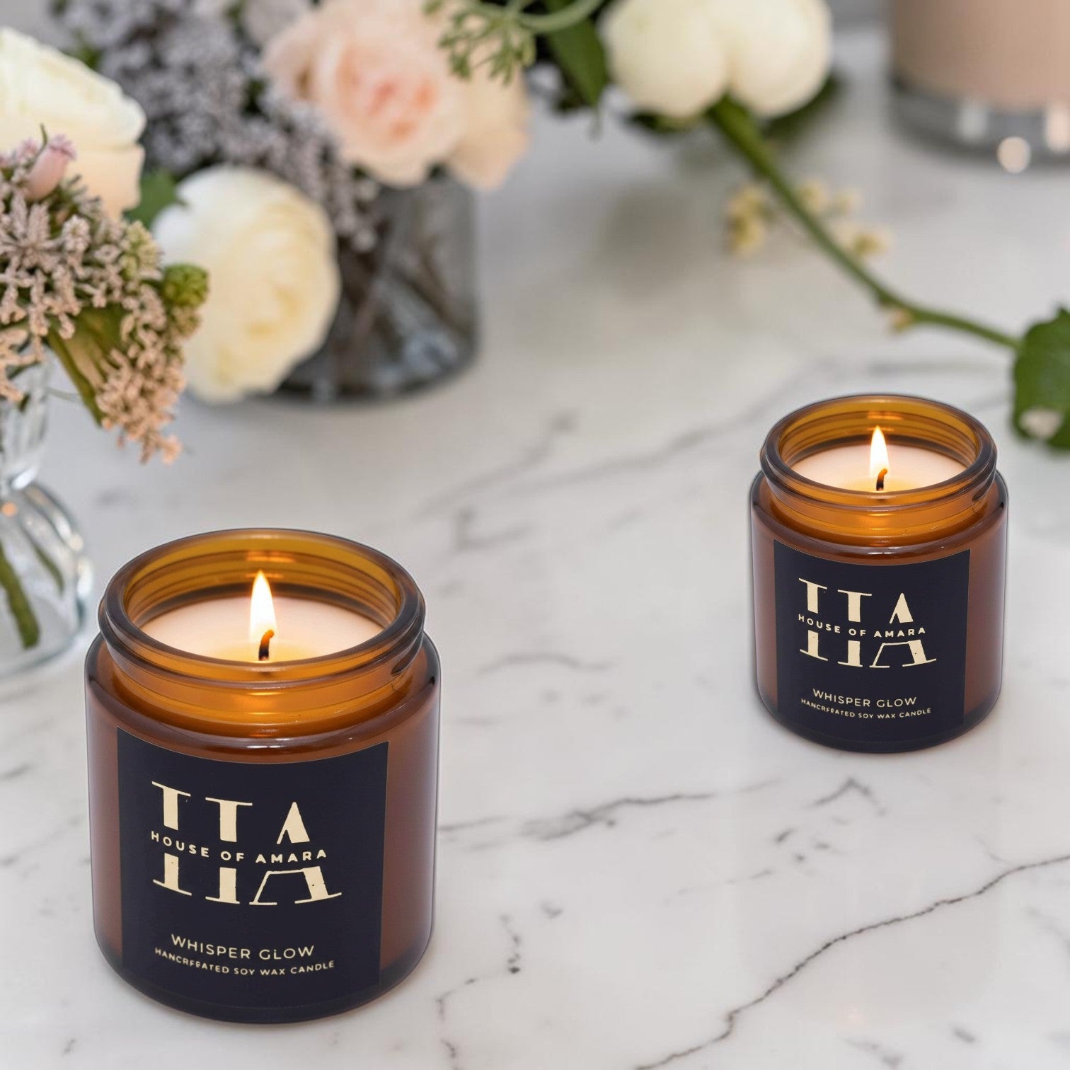 Whisper Glow – Soft Floral Scented Candle (100g and 200g)