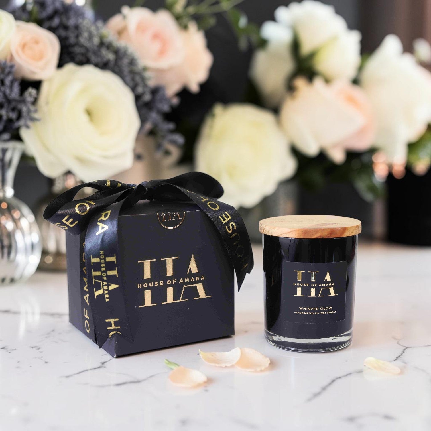 Whisper Glow – Soft Floral Scented Candle (100g and 200g)