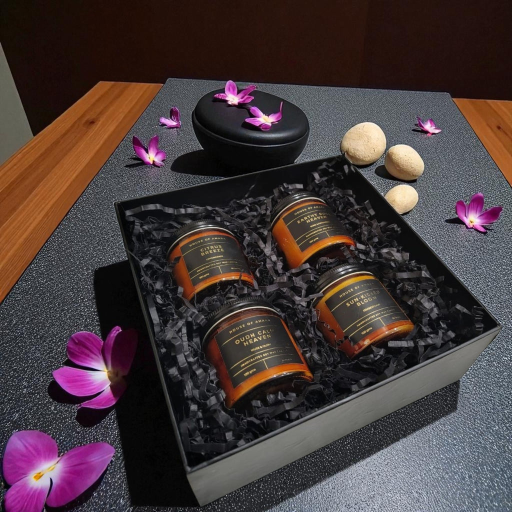 Amara Utsav Candle Gift Hamper | Luxury 4 Candle Gift Set