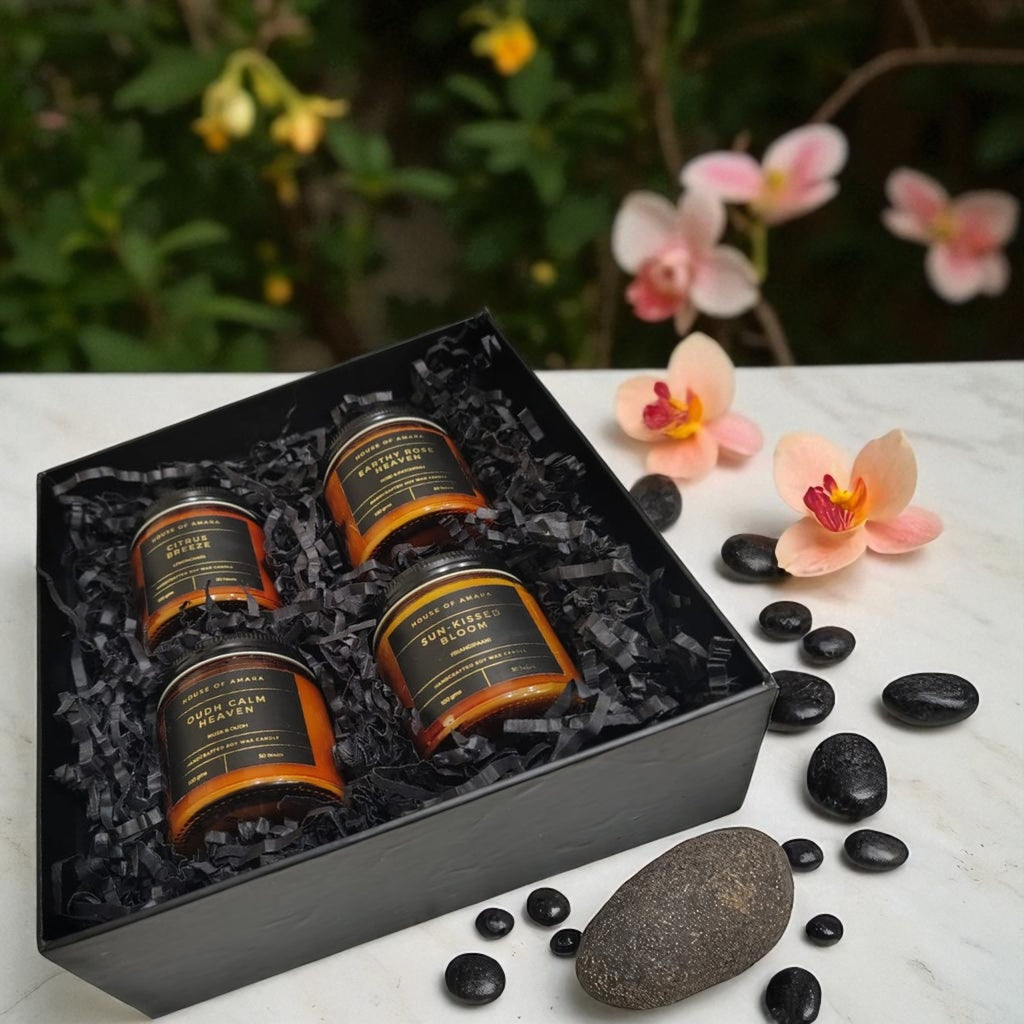 Amara Utsav Candle Gift Hamper | Luxury 4 Candle Gift Set