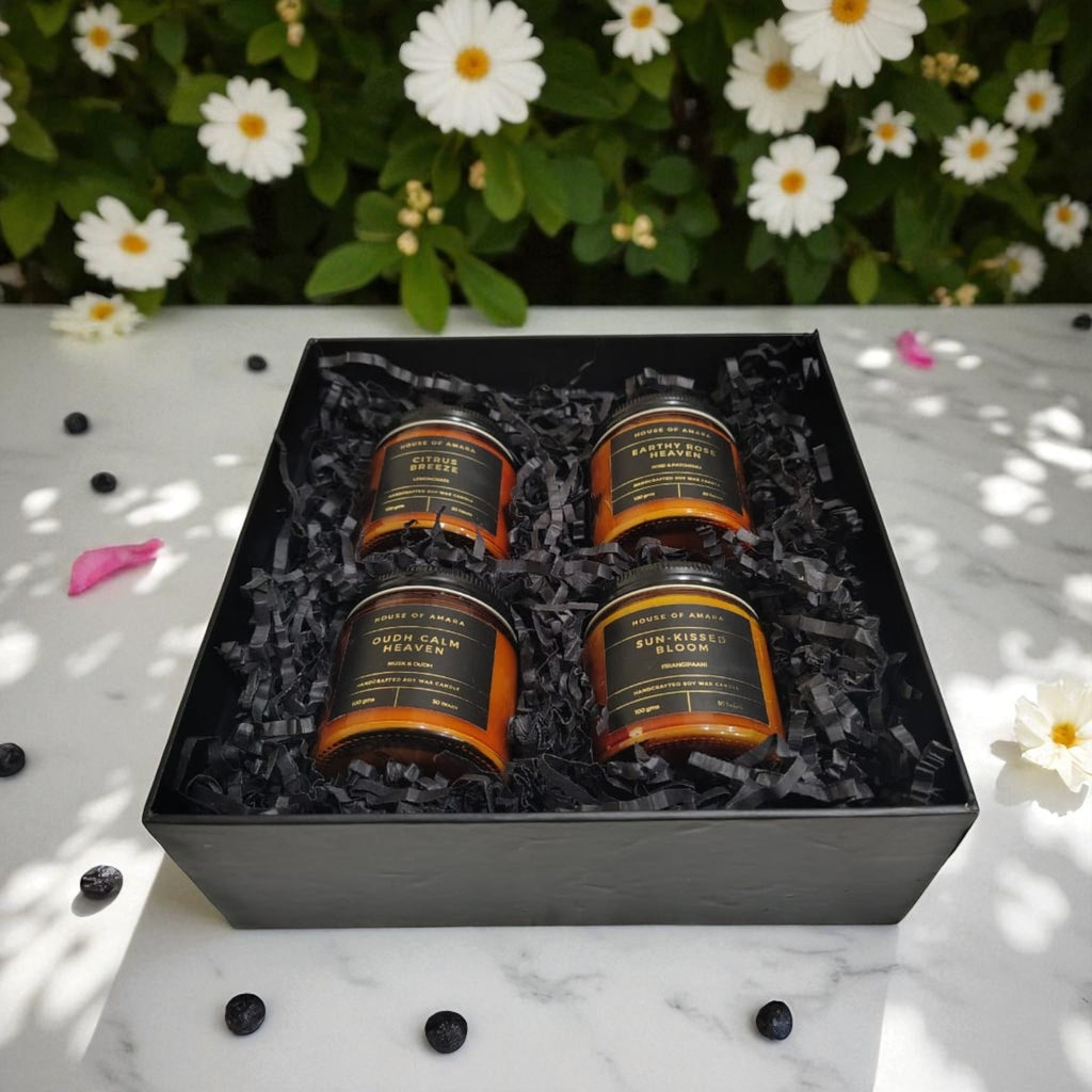Amara Utsav Candle Gift Hamper | Luxury 4 Candle Gift Set