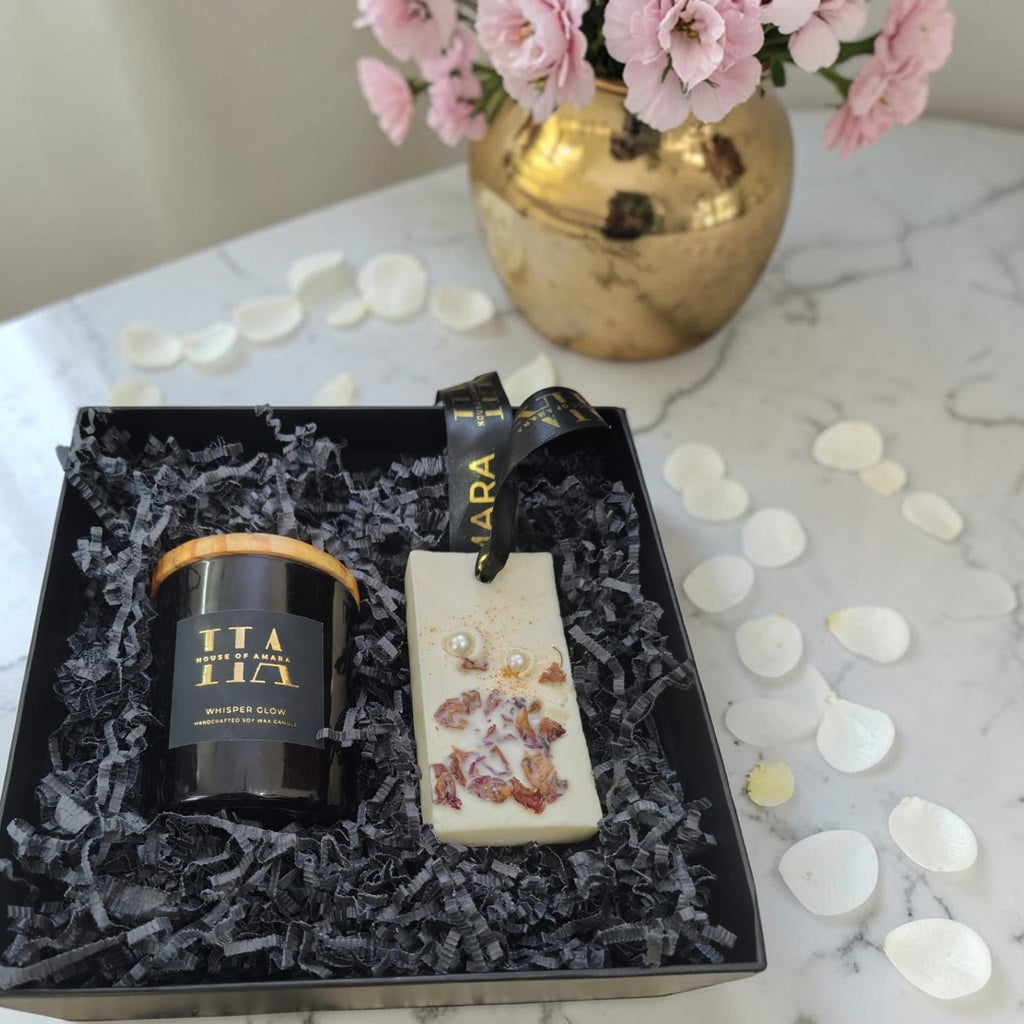 Light & Calm Luxury Gift Hamper | Scented Candle & Wardrobe Wax Bar
