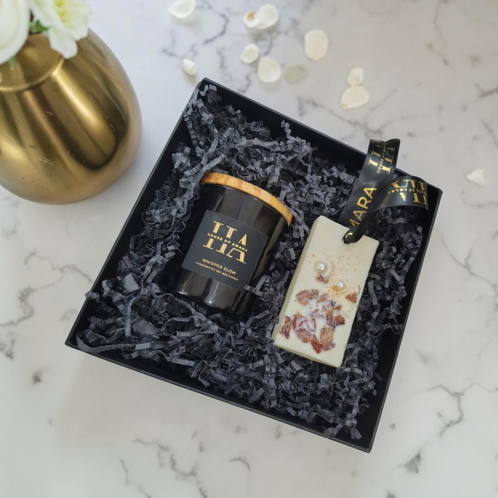 Light & Calm Luxury Gift Hamper | Scented Candle & Wardrobe Wax Bar