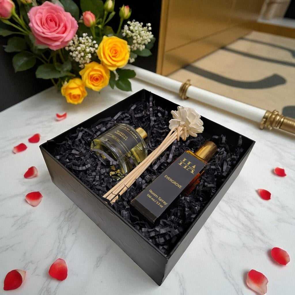 Sattva Aura Luxury Gift Hamper | Reed Diffuser & Room Spray Gift Set
