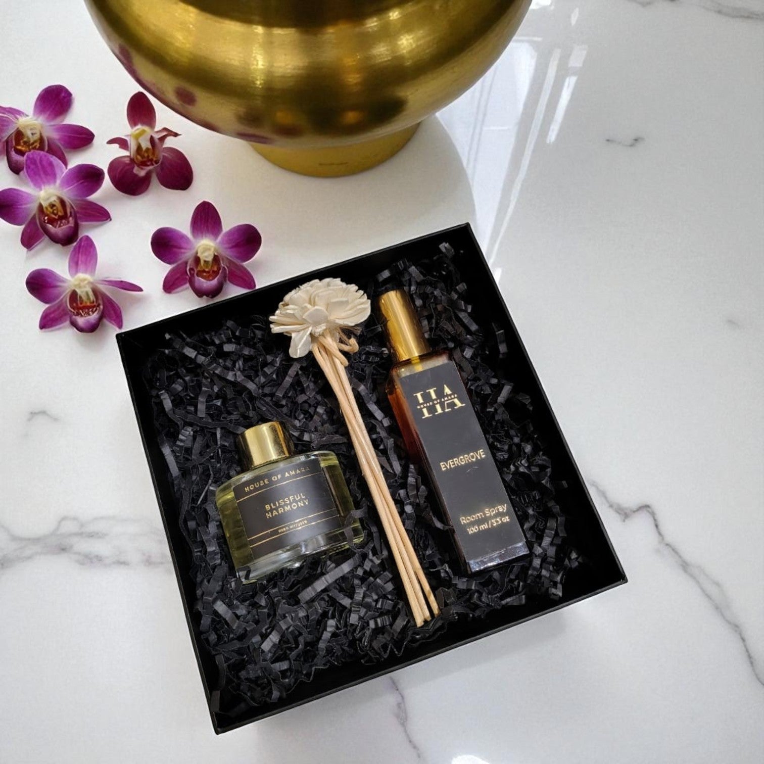 Sattva Aura Luxury Gift Hamper | Reed Diffuser & Room Spray Gift Set Main image