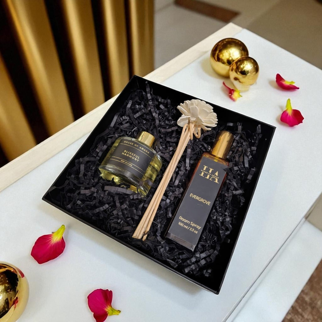 Sattva Aura Luxury Gift Hamper | Reed Diffuser & Room Spray Gift Set