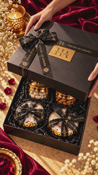 House of Amara Festive Indulgence Hamper | Luxury Candles & Dry Fruits Gift Set