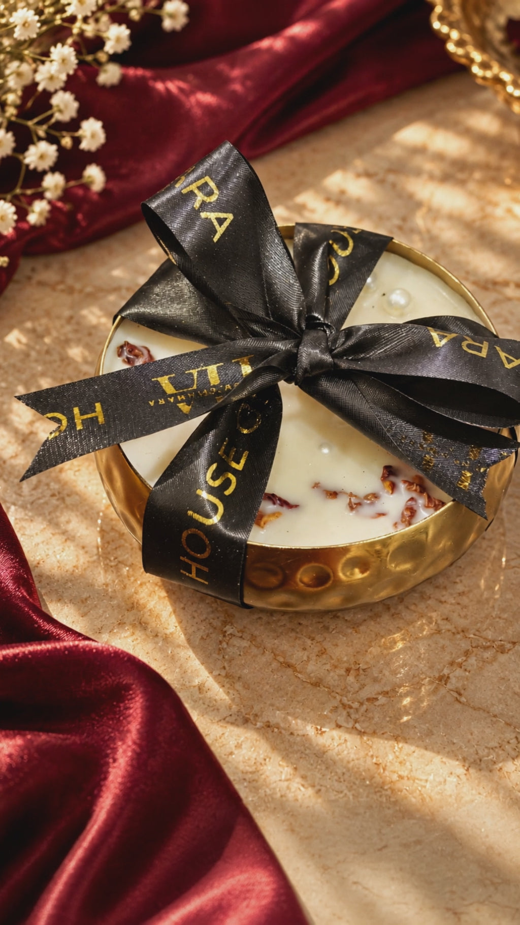 House of Amara Festive Indulgence Hamper | Luxury Candles & Dry Fruits Gift Set
