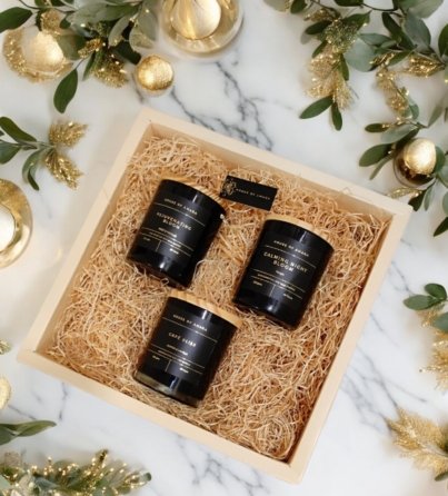 House of Amara Gilded Candle Trio